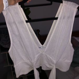 Zara white crop top